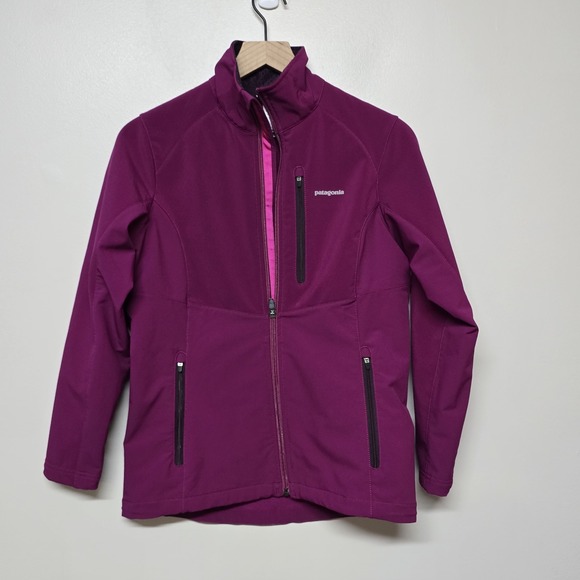Patagonia Women's XS Magenta Softshell Jacket Polartec Power Dry Stretch Zip-Up‎ - Picture 1 of 8